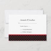 3,5x5 RSVP Rood en Zwarte Polka Dot RSVP Kaartje (Voorkant)