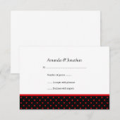 3,5x5 RSVP Rood en Zwarte Polka Dot RSVP Kaartje (Voorkant / Achterkant)