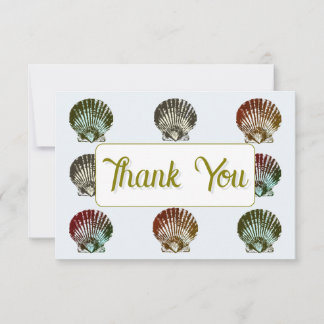 3.5X5" Seashell Pattern Flat Thank You Note Card Notitiekaartje