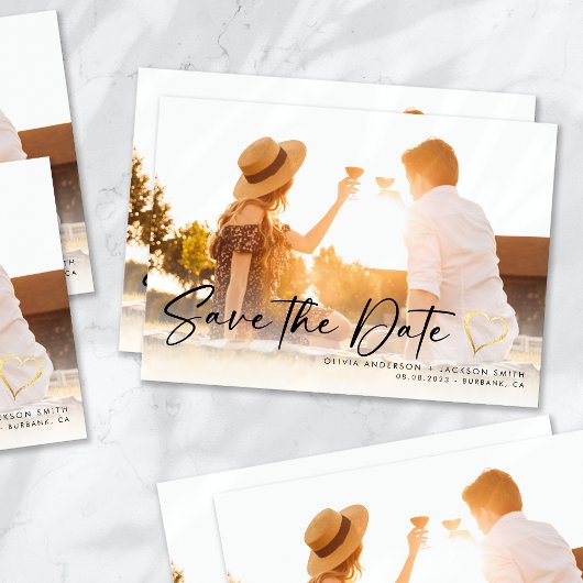 3.5x5 Stijlvolle handgeschreven foto Save The Date