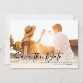 3.5x5 Stijlvolle handgeschreven foto Save The Date (Voorkant)