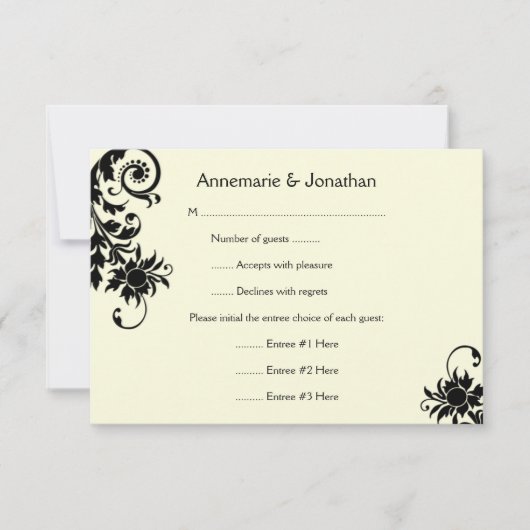 3,5x5  zwart Ivory RSVP (Voorkant)