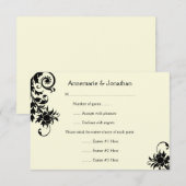 3,5x5  zwart Ivory RSVP (Voorkant / Achterkant)