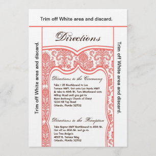 3.5x6 Directiekaart Coral Oran Damask Kaart