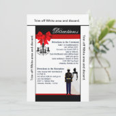 3.5x6 Directiekaart Mariene Uniforme Groom Bride Kaart (Staand voorkant)