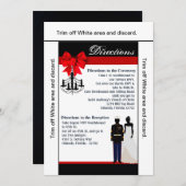 3.5x6 Directiekaart Mariene Uniforme Groom Bride Kaart (Voorkant / Achterkant)