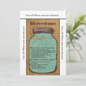 3.5x6 Directiekaart Mason Jar Burlap Country Rus Kaart (Staand voorkant)