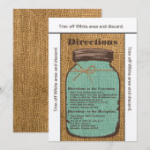3.5x6 Directiekaart Mason Jar Burlap Country Rus Kaart (Voorkant / Achterkant)