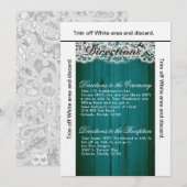 3.5x6 Directies Kaart Blauwgroen hout (Voorkant / Achterkant)