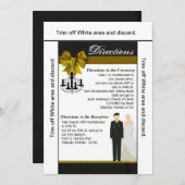 3.5x6 Direction Card ARMY Uniform Groom Bride Sol Kaart (Voorkant / Achterkant)