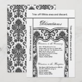 3.5x6 Direction Card Black Damask Kaart (Voorkant / Achterkant)