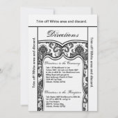3.5x6 Direction Card Black Damask Kaart (Voorkant)