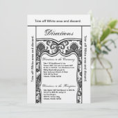 3.5x6 Direction Card Black Damask Kaart (Staand voorkant)