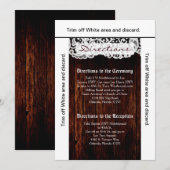 3.5x6 Direction Card Country Dark Barn Wood Lace Kaart (Voorkant / Achterkant)