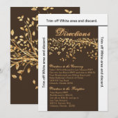 3.5x6 Direction Card Gold Foil Autumn Herfst Tree Kaart (Voorkant / Achterkant)