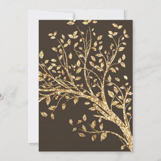 3.5x6 Direction Card Gold Foil Autumn Herfst Tree Kaart (Achterkant)