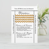 3.5x6 Direction Card Gold Glitter Chevron Stripe Kaart (Staand voorkant)