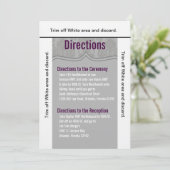 3.5x6 Direction Card Modern Grey Damas Kaart (Staand voorkant)