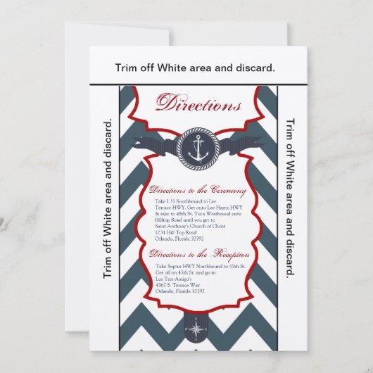 3.5x6 Direction Card Nautical Anchor Compass Ocea Kaart (Voorkant)