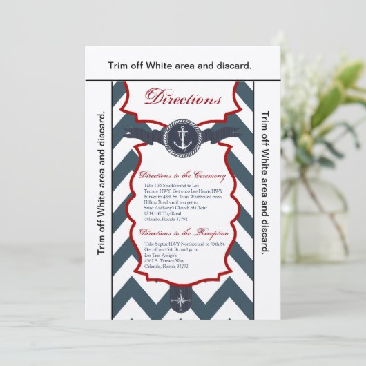 3.5x6 Direction Card Nautical Anchor Compass Ocea Kaart (Staand voorkant)