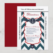 3.5x6 Direction Card Nautical Anchor Compass Ocea Kaart (Voorkant / Achterkant)