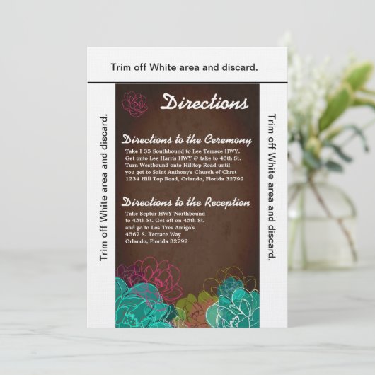 3.5x6 Direction Card Neon Spring Flora Kaart (Staand voorkant)