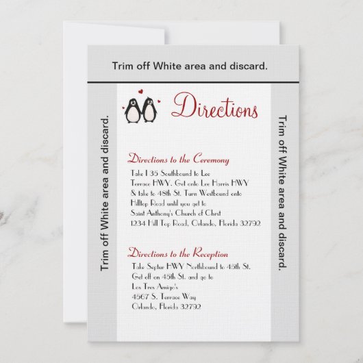 3.5x6 Direction Card Penguin Love Coup Kaart (Voorkant)