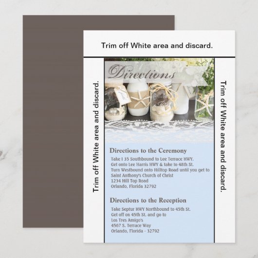 3.5x6 Richtingen Card Strand Zee Metselwerk Potten Kaart (Voorkant / Achterkant)