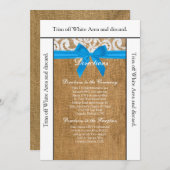 3.5x6 Richtingen Kaart Blauwe Burlap Lace (Voorkant / Achterkant)