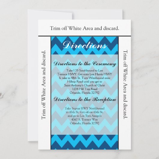 3.5x6 Richtingen Kaart Chevron Blues (Voorkant)