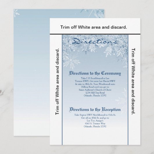 3.5x6 richtingen Kaart Crystal Snowflakes Winter (Voorkant / Achterkant)