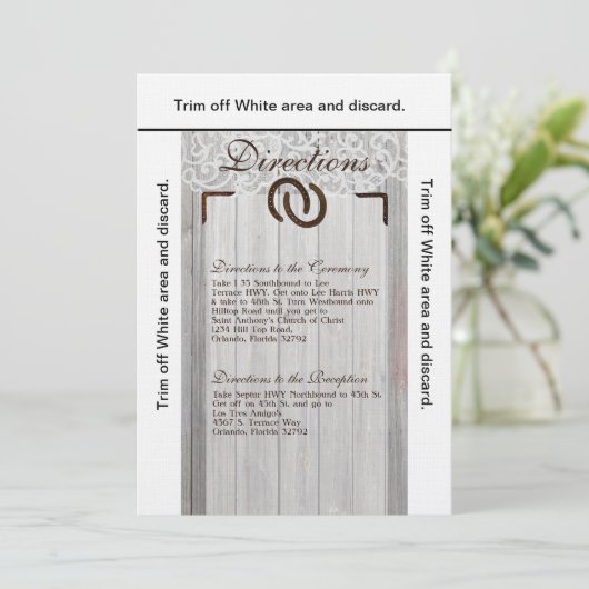 3.5x6 Richtingen Kaart Hoefijzers Hout (Staand voorkant)