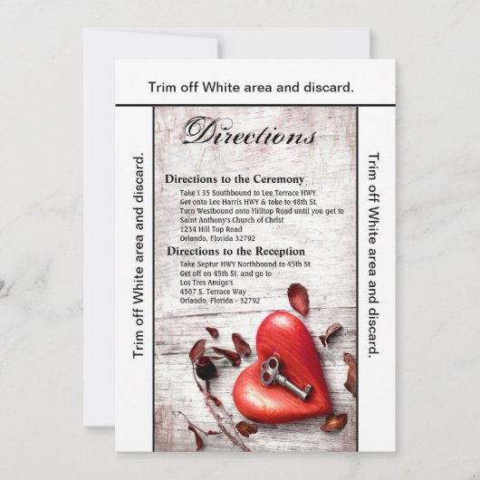 3.5x6 Richtingen Kaart Landhout — sleutel tot mijn (Voorkant)