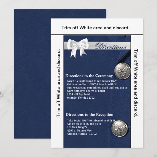 3.5x6 richtingen Kaart Luchtmacht Klasse A Uniform (Voorkant / Achterkant)