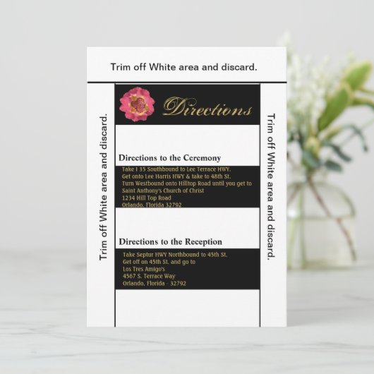 3.5x6 richtingen Kaart Modern Stripe Zwart Wit Co (Staand voorkant)