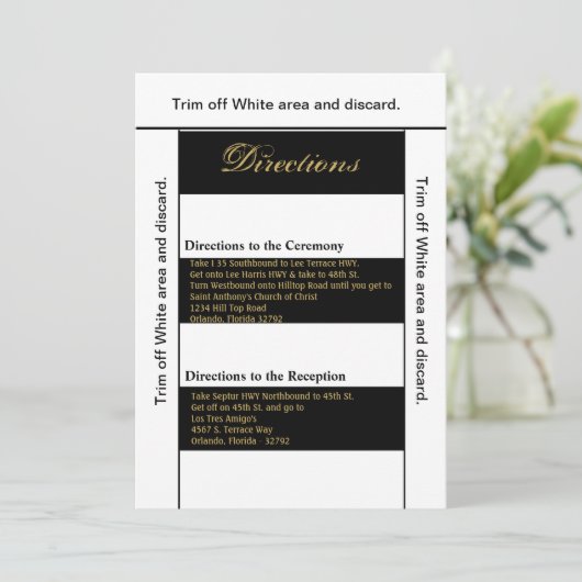 3.5x6 richtingen Kaart Modern Stripe Zwart Wit Co (Staand voorkant)