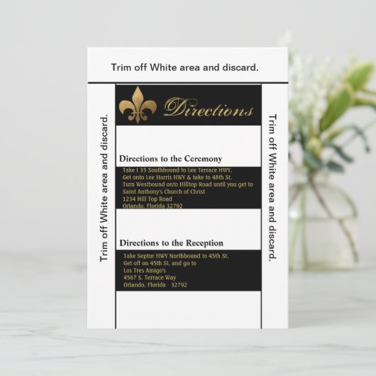 3.5x6 richtingen Kaart Modern Stripe Zwart Wit Co (Staand voorkant)