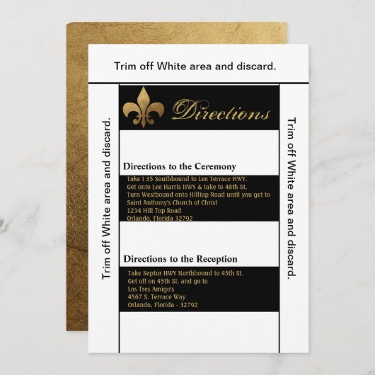 3.5x6 richtingen Kaart Modern Stripe Zwart Wit Co (Voorkant / Achterkant)