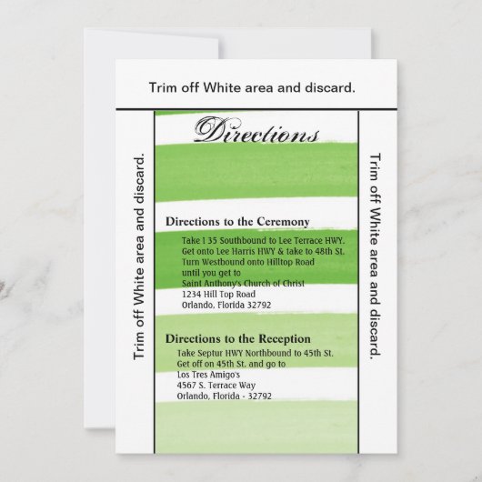 3.5x6 richtingen Kaart Ombre Streep Groene lijn Ve (Voorkant)