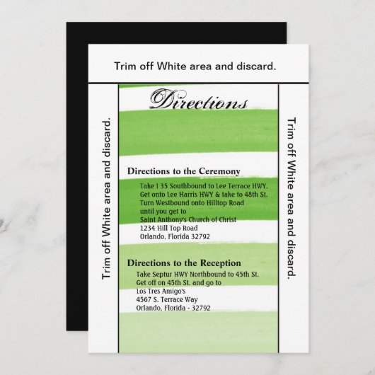 3.5x6 richtingen Kaart Ombre Streep Groene lijn Ve (Voorkant / Achterkant)