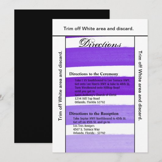 3.5x6 richtingen Kaart Ombre Streep Paarse lijn FA (Voorkant / Achterkant)
