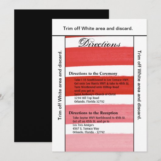 3.5x6 richtingen Kaart Ombre Streep Rode lijn Verv (Voorkant / Achterkant)