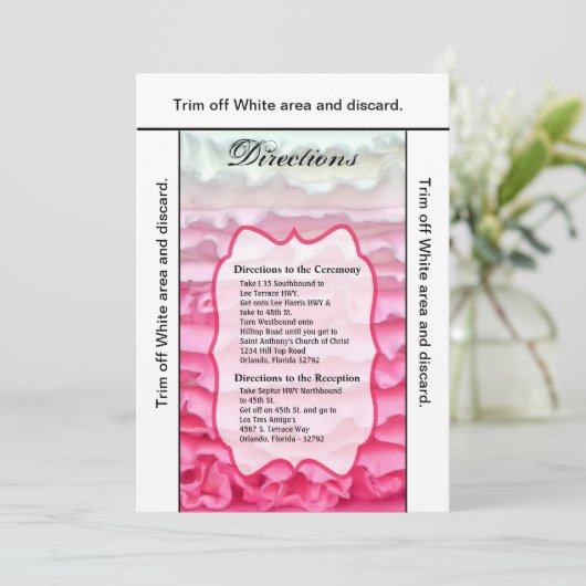 3.5x6 richtingen Kaart Ombre Streep Roze Frosting (Staand voorkant)