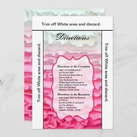 3.5x6 richtingen Kaart Ombre Streep Roze Frosting (Voorkant / Achterkant)