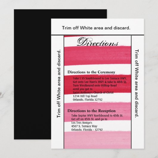 3.5x6 richtingen Kaart Ombre Streep Roze Lijn Verv (Voorkant / Achterkant)