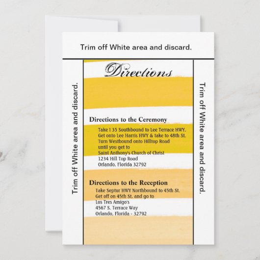 3.5x6 richtingen Kaart Ombre Streep Yellow Line Fa (Voorkant)