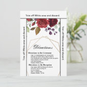 3.5x6 richtingen Kaart Wit Roses Goud Geometrisch (Staand voorkant)