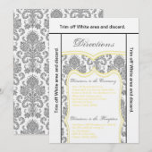3.5x6 Richtkaart grijs Yello Damask Kaart (Voorkant / Achterkant)