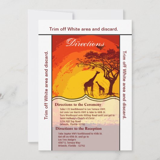 3.5x6 Routebeschrijving Kaart African Safari Giraf (Voorkant)