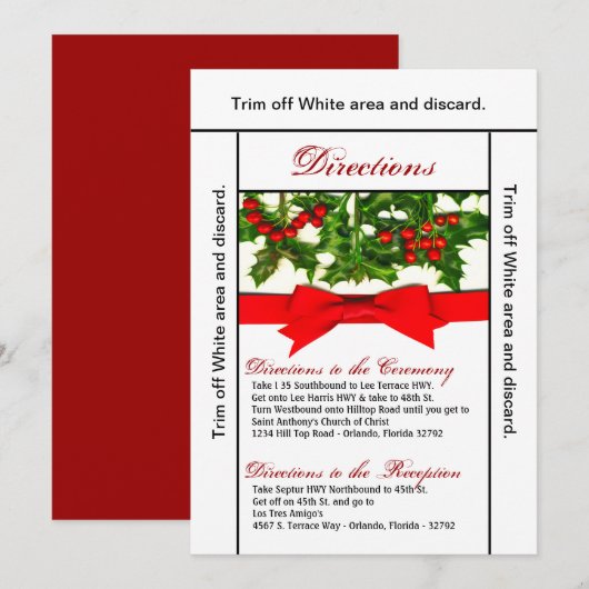 3.5x6 Routebeschrijving Kaart Baughs Holly Berry C (Voorkant / Achterkant)